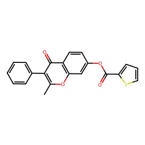 2-methyl-4-oxo-3-phenyl-4H-chromen-7-yl thiophene-2-carboxylate structure