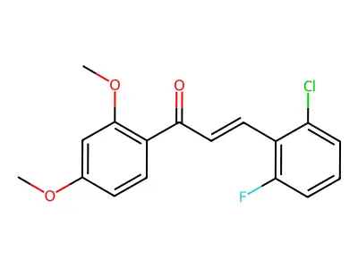 3-(2-Chloro-6-fluoro-phenyl)-1-(2,4-dimethoxyphenyl)prop-2-en-1-one structure
