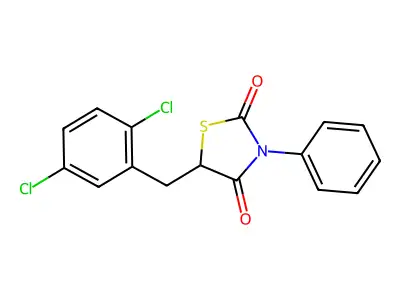 5-[(2,5-Dichlorophenyl)methyl]-3-phenyl-1,3-thiazolidine-2,4-dione structure