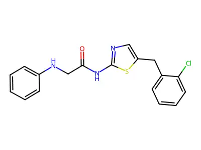 N-(5-(2-chlorobenzyl)thiazol-2-yl)-2-(phenylamino)acetamide structure