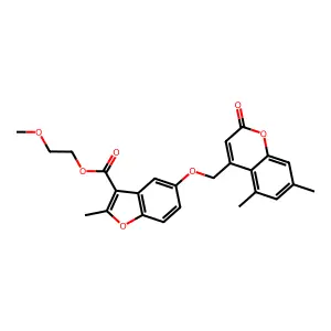 2-methoxyethyl 5-[(5,7-dimethyl-2-oxo-2H-chromen-4-yl)methoxy]-2-methyl-1-benzofuran-3-carboxylate structure