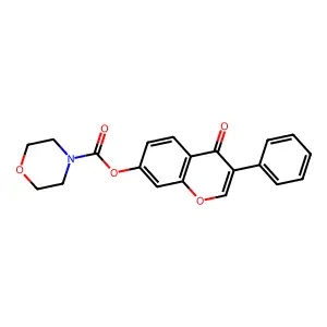 4-oxo-3-phenyl-4H-chromen-7-yl morpholine-4-carboxylate structure