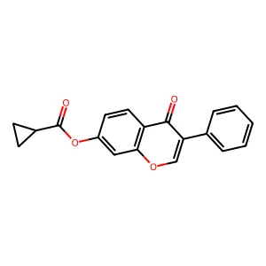 4-oxo-3-phenyl-4H-chromen-7-yl cyclopropanecarboxylate structure