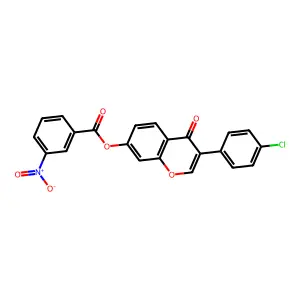 3-(4-chlorophenyl)-4-oxo-4H-chromen-7-yl 3-nitrobenzoate structure