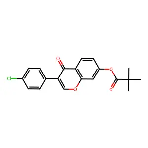 3-(4-chlorophenyl)-4-oxo-4H-chromen-7-yl 2,2-dimethylpropanoate structure