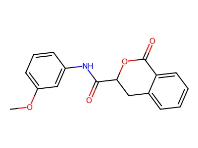 N-(3-methoxyphenyl)-1-oxo-3,4-dihydroisochromene-3-carboxamide structure
