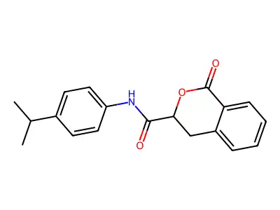1-oxo-N-(4-propan-2-ylphenyl)-3,4-dihydroisochromene-3-carboxamide structure