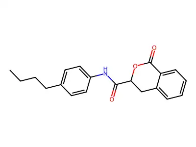 N-(4-butylphenyl)-1-oxo-3,4-dihydro-1H-isochromene-3-carboxamide structure