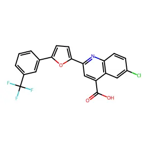 6-Chloro-2-{5-[3-(trifluoromethyl)phenyl]furan-2-yl}quinoline-4-carboxylic acid structure