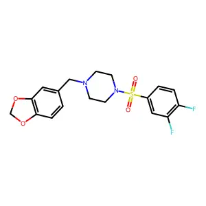 1-(Benzo[d][1,3]dioxol-5-ylmethyl)-4-((3,4-difluorophenyl)sulfonyl)piperazine structure