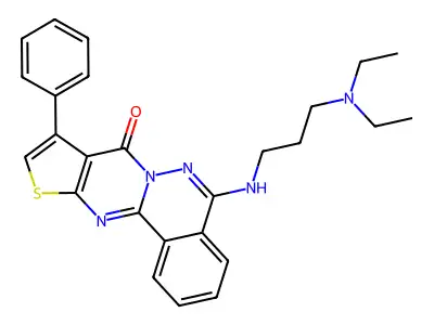 8-{[3-(diethylamino)propyl]amino}-13-phenyl-15-thia-9,10,17-triazatetracyclo[8.7.0.0^{2,7}.0^{12,16}]heptadeca-1(17),2(7),3,5,8,12(16),13-heptaen-11-one structure