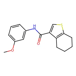 N-(3-methoxyphenyl)-4,5,6,7-tetrahydro-1-benzothiophene-3-carboxamide structure
