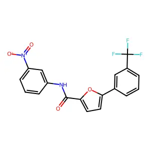 N-(3-nitrophenyl)-5-[3-(trifluoromethyl)phenyl]furan-2-carboxamide structure