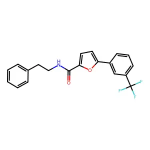 N-(2-phenylethyl)-5-[3-(trifluoromethyl)phenyl]furan-2-carboxamide structure