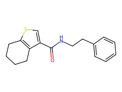 N-(2-phenylethyl)-4,5,6,7-tetrahydro-1-benzothiophene-3-carboxamide structure