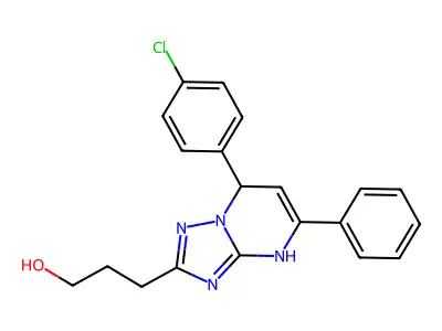 3-[7-(4-chlorophenyl)-5-phenyl-4,7-dihydro[1,2,4]triazolo[1,5-a]pyrimidin-2-yl]propan-1-ol structure
