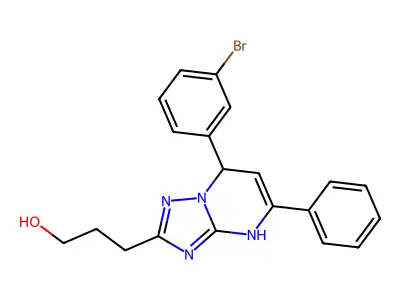 3-[7-(3-bromophenyl)-5-phenyl-4,7-dihydro[1,2,4]triazolo[1,5-a]pyrimidin-2-yl]propan-1-ol structure