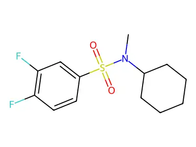 N-cyclohexyl-3,4-difluoro-N-methylbenzenesulfonamide structure
