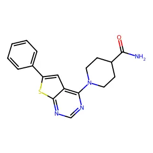 1-(6-Phenylthieno[2,3-d]pyrimidin-4-yl)piperidine-4-carboxamide structure