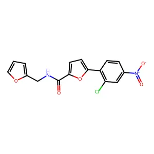 5-(2-chloro-4-nitrophenyl)-N-(furan-2-ylmethyl)furan-2-carboxamide structure
