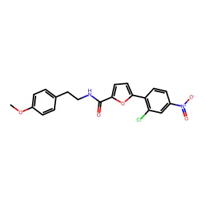 5-(2-chloro-4-nitrophenyl)-N-[2-(4-methoxyphenyl)ethyl]furan-2-carboxamide structure