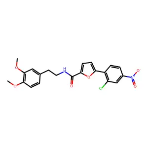5-(2-chloro-4-nitrophenyl)-N-[2-(3,4-dimethoxyphenyl)ethyl]furan-2-carboxamide structure
