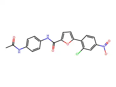 N-(4-acetamidophenyl)-5-(2-chloro-4-nitrophenyl)furan-2-carboxamide structure