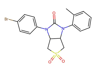 1-(4-bromophenyl)-3-(o-tolyl)tetrahydro-1H-thieno[3,4-d]imidazol-2(3H)-one 5,5-dioxide structure