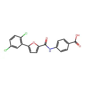 4-({[5-(2,5-Dichlorophenyl)furan-2-yl]carbonyl}amino)benzoic acid structure