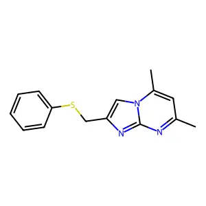 5,7-Dimethyl-2-[(phenylsulfanyl)methyl]imidazo[1,2-a]pyrimidine structure