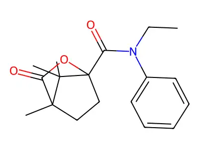 N-ethyl-4,7,7-trimethyl-3-oxo-N-phenyl-2-oxabicyclo[2.2.1]heptane-1-carboxamide structure
