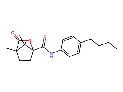 N-(4-butylphenyl)-4,7,7-trimethyl-3-oxo-2-oxabicyclo[2.2.1]heptane-1-carboxamide structure