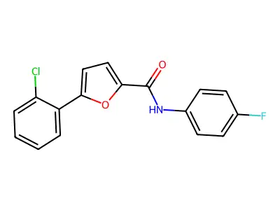 5-(2-Chlorophenyl)-N-(4-fluorophenyl)-2-furamide structure