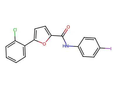 5-(2-chlorophenyl)-N-(4-iodophenyl)furan-2-carboxamide structure