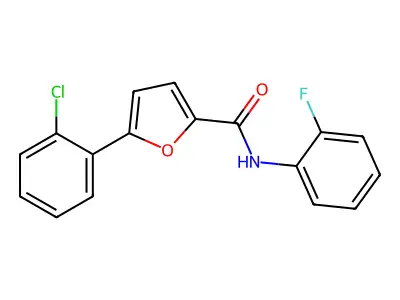 5-(2-Chlorophenyl)-N-(2-fluorophenyl)-2-furamide structure