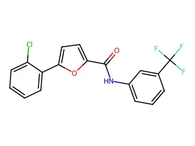 5-(2-Chlorophenyl)-N-(3-(trifluoromethyl)phenyl)-2-furamide structure