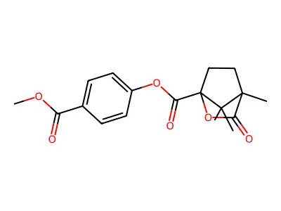 4-(methoxycarbonyl)phenyl 4,7,7-trimethyl-3-oxo-2-oxabicyclo[2.2.1]heptane-1-carboxylate structure