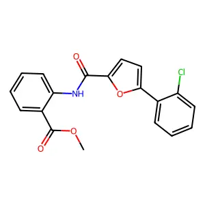 Methyl 2-(5-(2-chlorophenyl)furan-2-carboxamido)benzoate structure