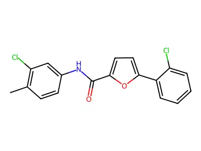 N-(3-Chloro-4-methylphenyl)-5-(2-chlorophenyl)-2-furamide structure