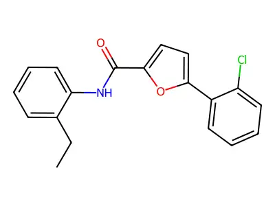 5-(2-Chlorophenyl)-N-(2-ethylphenyl)-2-furamide structure