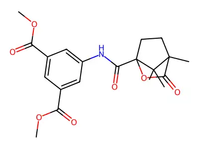dimethyl 5-{[(4,7,7-trimethyl-3-oxo-2-oxabicyclo[2.2.1]hept-1-yl)carbonyl]amino}isophthalate structure