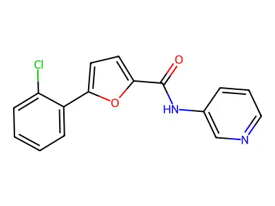 5-(2-chlorophenyl)-N-(pyridin-3-yl)furan-2-carboxamide structure