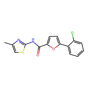 5-(2-chlorophenyl)-N-(4-methyl-1,3-thiazol-2-yl)furan-2-carboxamide structure