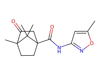 4,7,7-trimethyl-N-(5-methylisoxazol-3-yl)-3-oxobicyclo[2.2.1]heptane-1-carboxamide structure