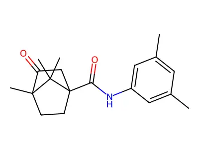 N-(3,5-dimethylphenyl)-1,7,7-trimethyl-2-oxobicyclo[2.2.1]heptane-4-carboxamide structure
