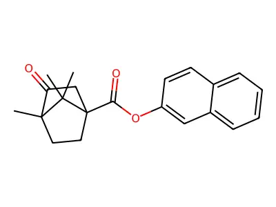 2-Naphthyl 4,7,7-trimethyl-3-oxobicyclo[2.2.1]heptanecarboxylate structure