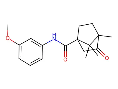 N-(3-methoxyphenyl)-4,7,7-trimethyl-3-oxobicyclo[2.2.1]heptane-1-carboxamide structure