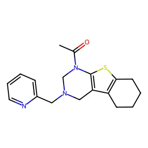 1-[3-(pyridin-2-ylmethyl)-3,4,5,6,7,8-hexahydro[1]benzothieno[2,3-d]pyrimidin-1(2H)-yl]ethanone structure