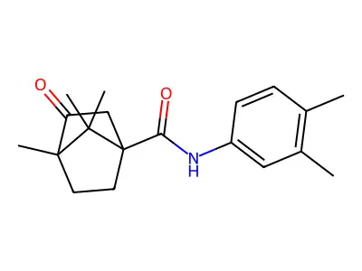 N-(3,4-dimethylphenyl)-1,7,7-trimethyl-2-oxobicyclo[2.2.1]heptane-4-carboxamide structure