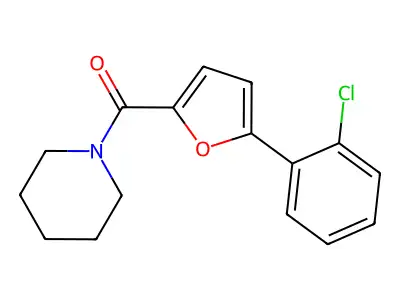1-(5-(2-Chlorophenyl)-2-furoyl)piperidine structure